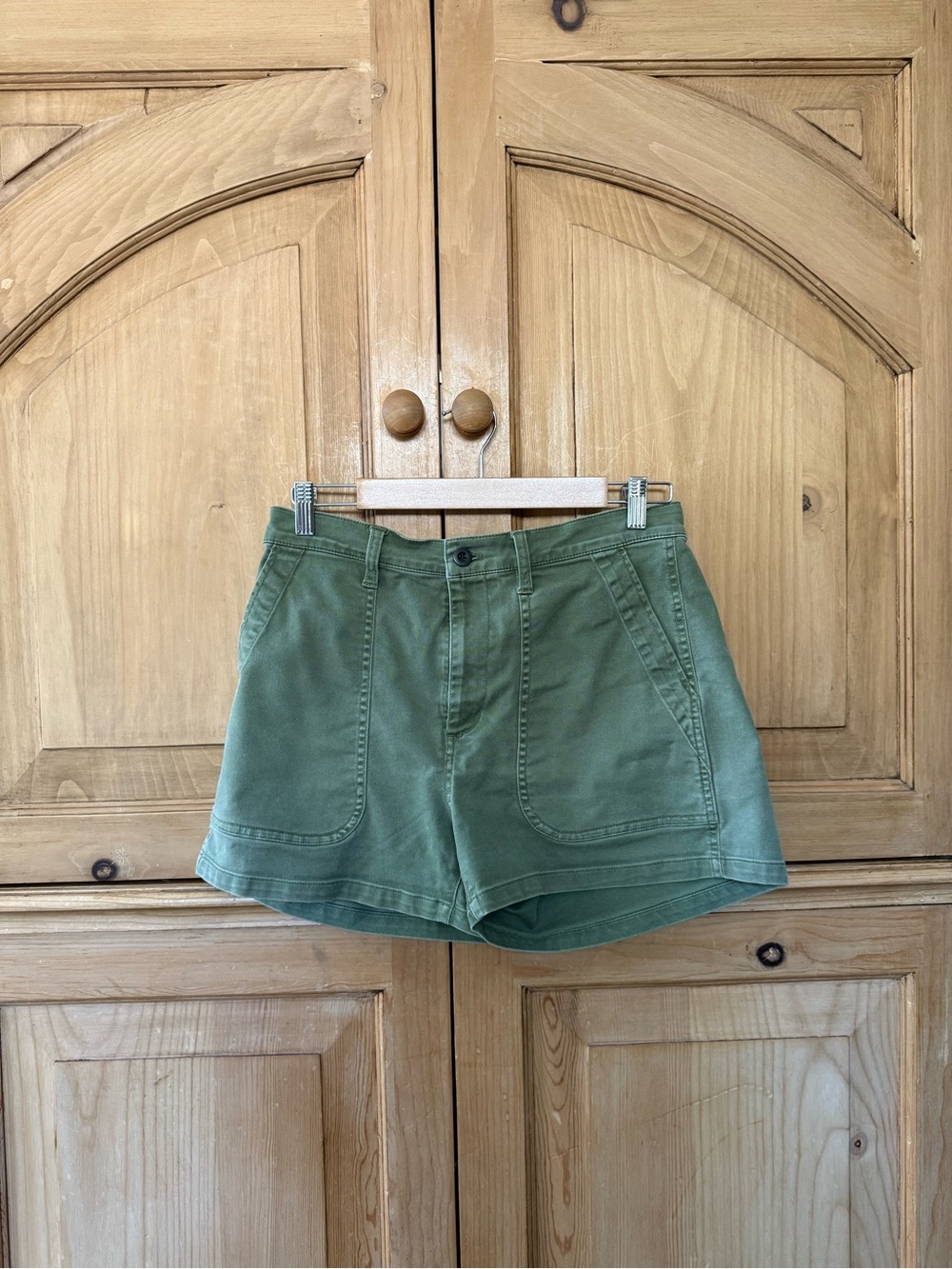Madewell Olive Green High-Rise Utility Shorts size 28